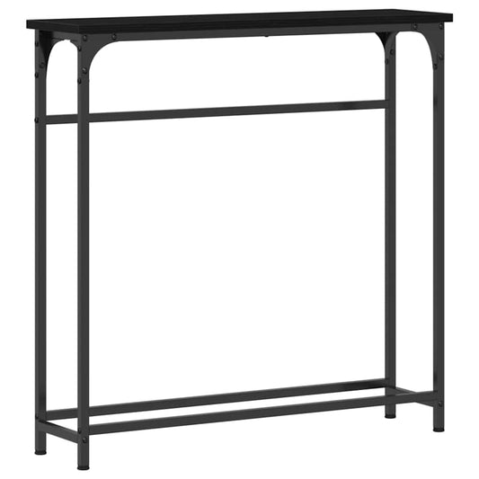 Konsollbord Svart Eik 75 x 19,5 x 75 cm Konstruert tre