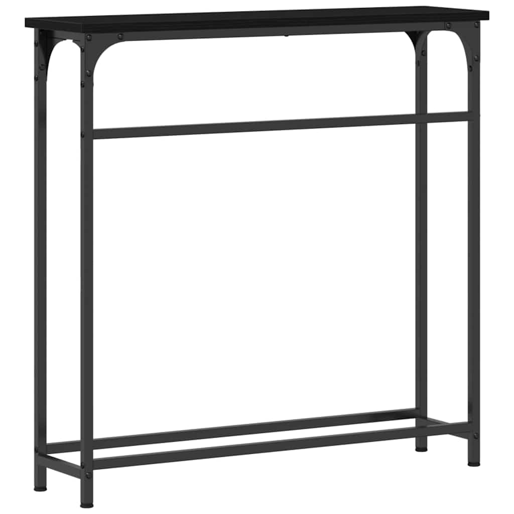 Konsollbord Svart Eik 75 x 19,5 x 75 cm Konstruert tre