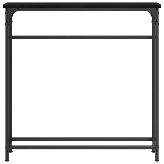 Konsollbord Svart Eik 75 x 19,5 x 75 cm Konstruert tre