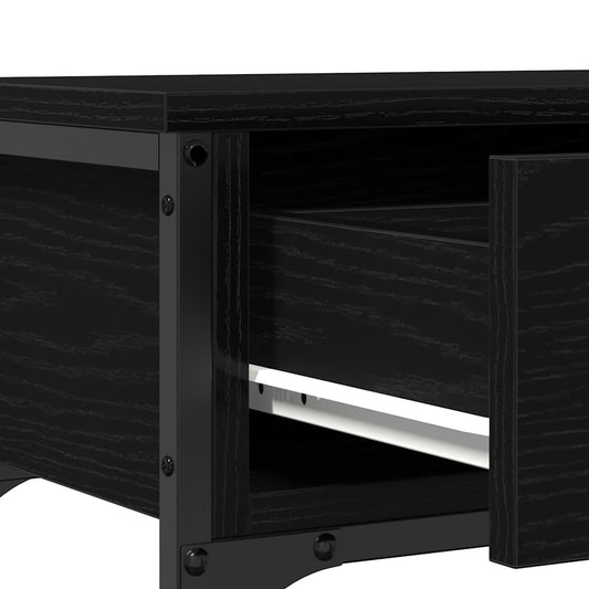 Konsollbord Svart Eik 72,5 x 25 x 75 cm Konstruert tre