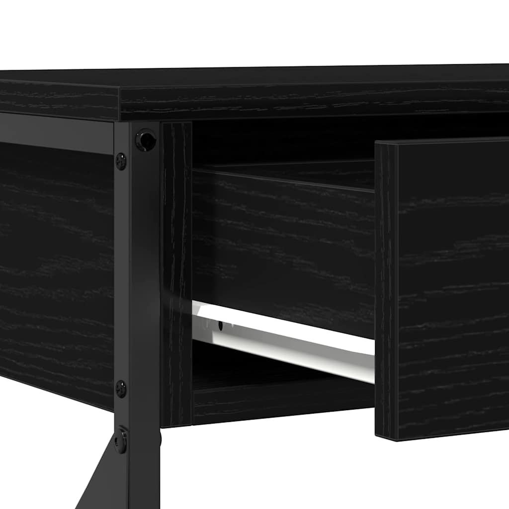 Konsollbord Svart eik 100 x 28 x 75 cm Ingeniørtre og metall