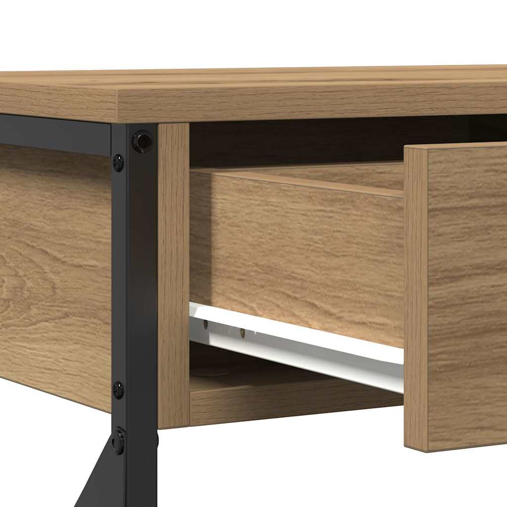 Konsollbord artisan eik 75 x 28 x 75 cm Ingeniørtre og metall