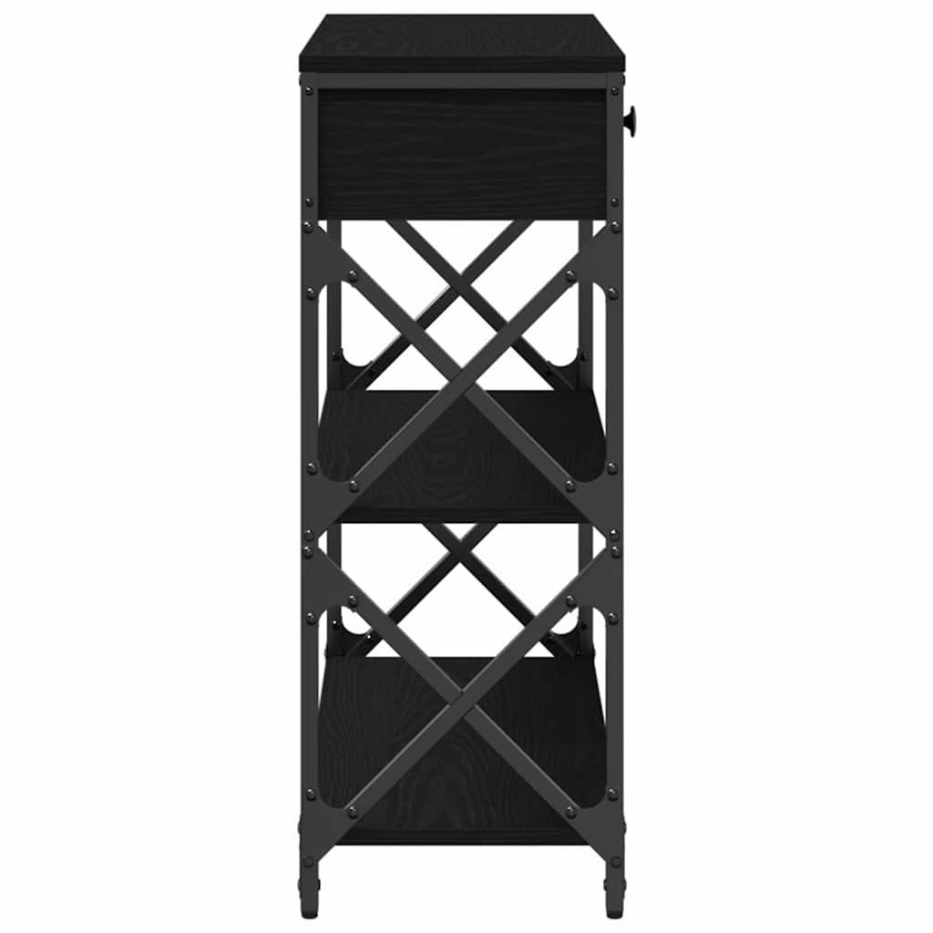 Konsollbord Svart eik 75 x 28 x 75 cm Ingeniørtre og metall