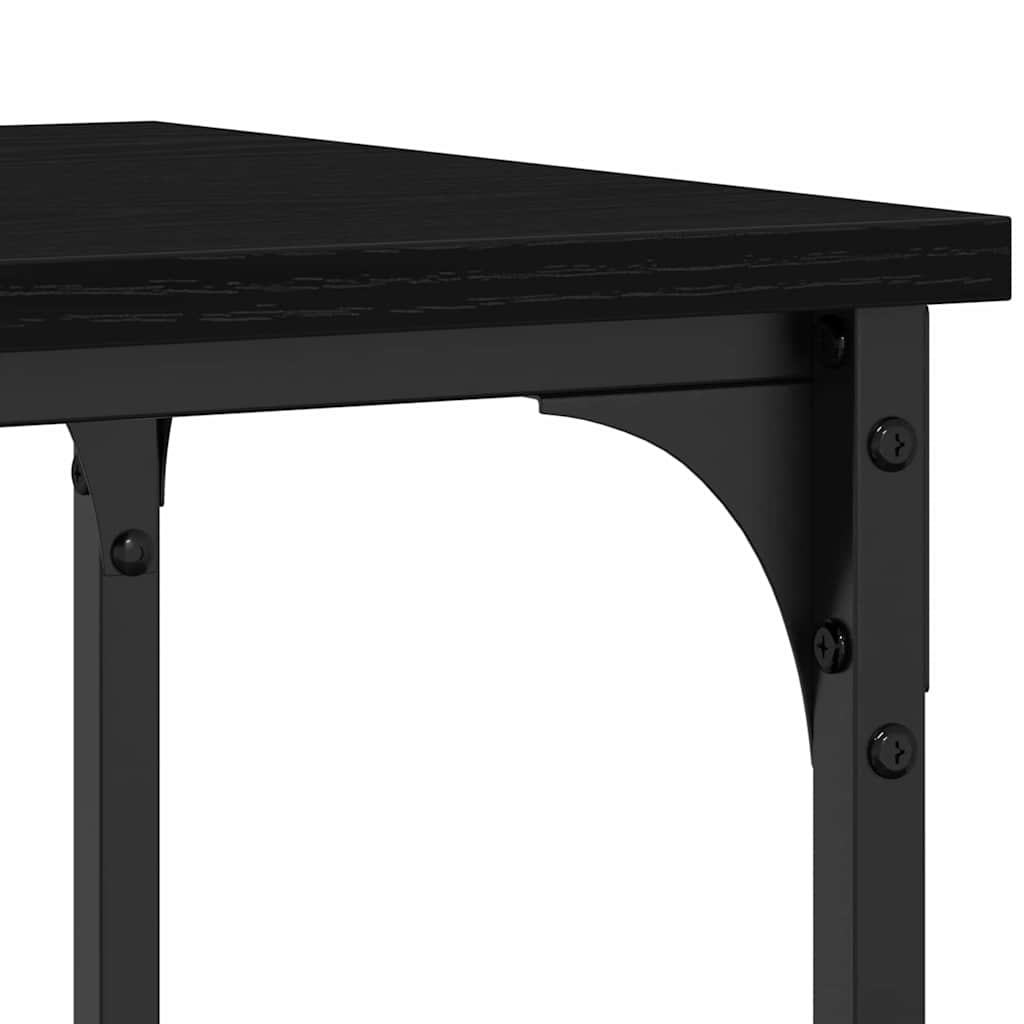 Konsollbord Svart eik 100 x 35 x 75 cm Ingeniørtre og metall