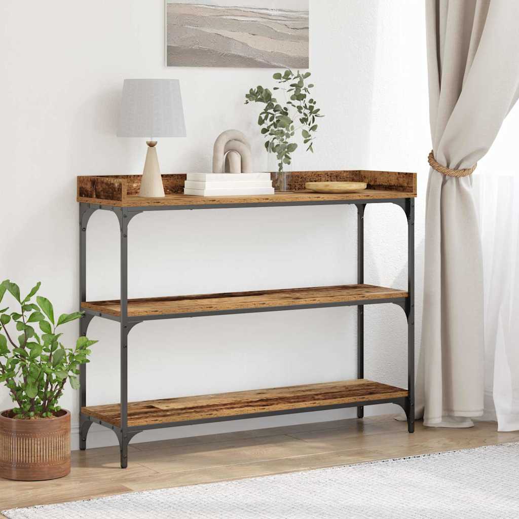 Konsollbord Gammelt tre 100 x 30 x 80 cm Ingeniørtre og metall