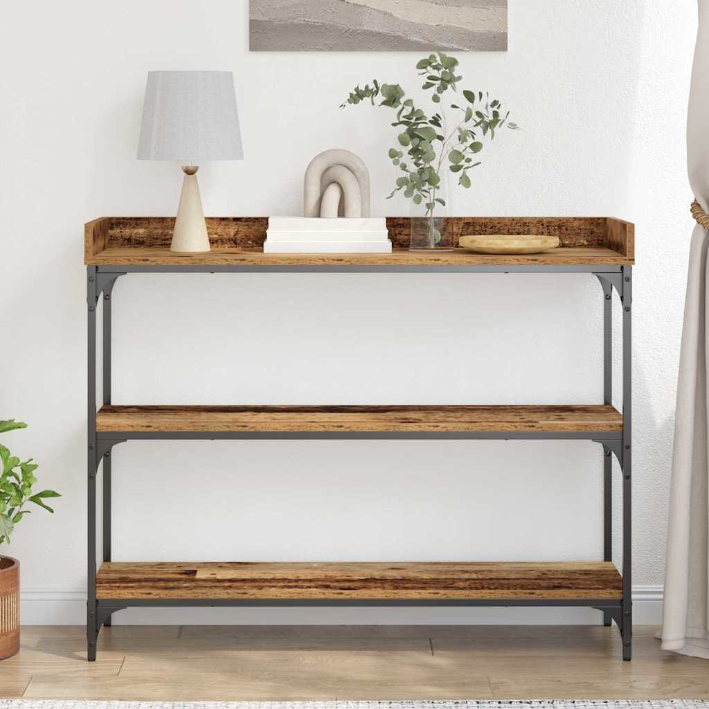 Konsollbord Gammelt tre 100 x 30 x 80 cm Ingeniørtre og metall