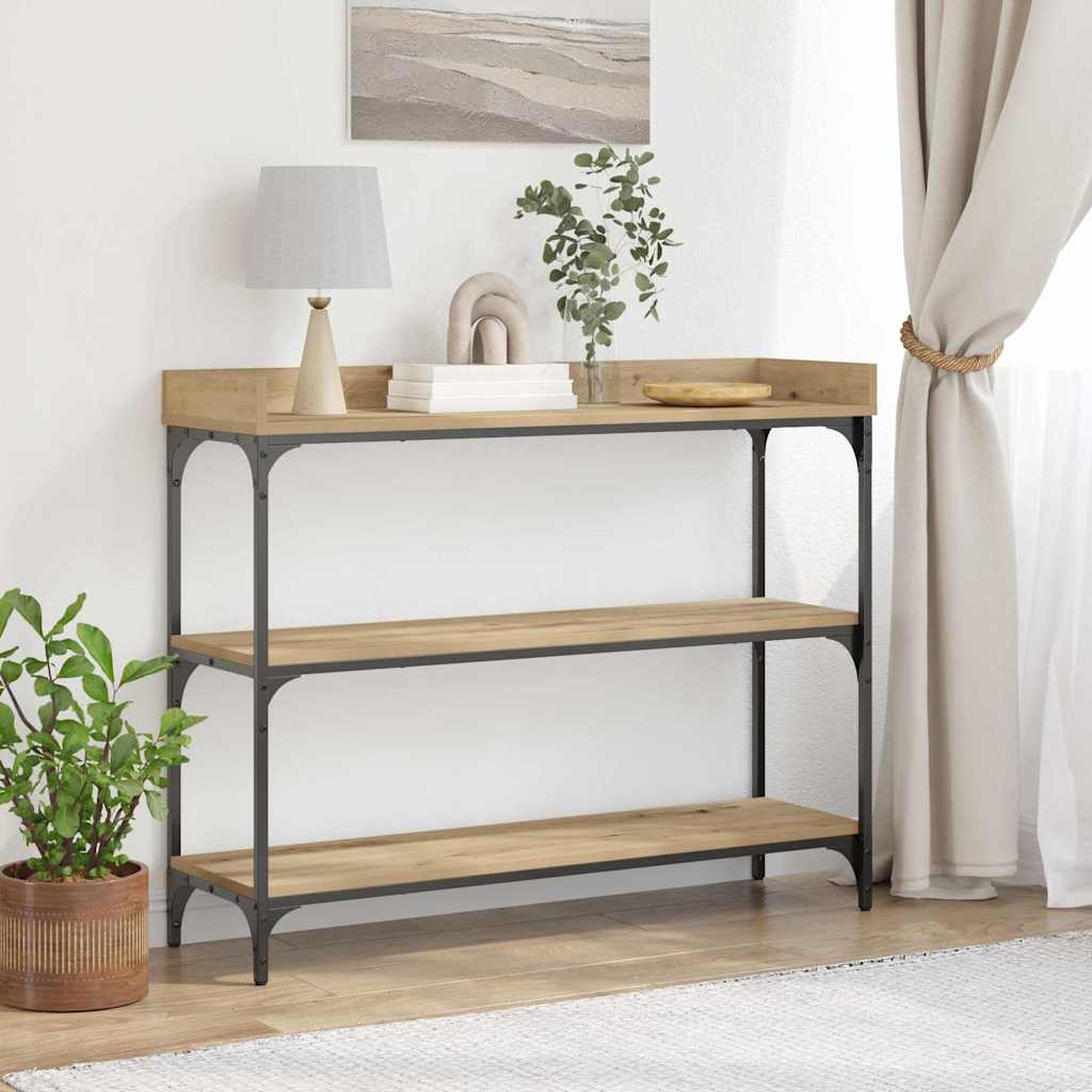 Konsollbord artisan eik 100 x 30 x 80 cm Ingeniørtre og metall