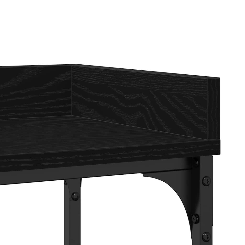 Konsollbord Svart eik 100 x 30 x 80 cm Ingeniørtre og metall