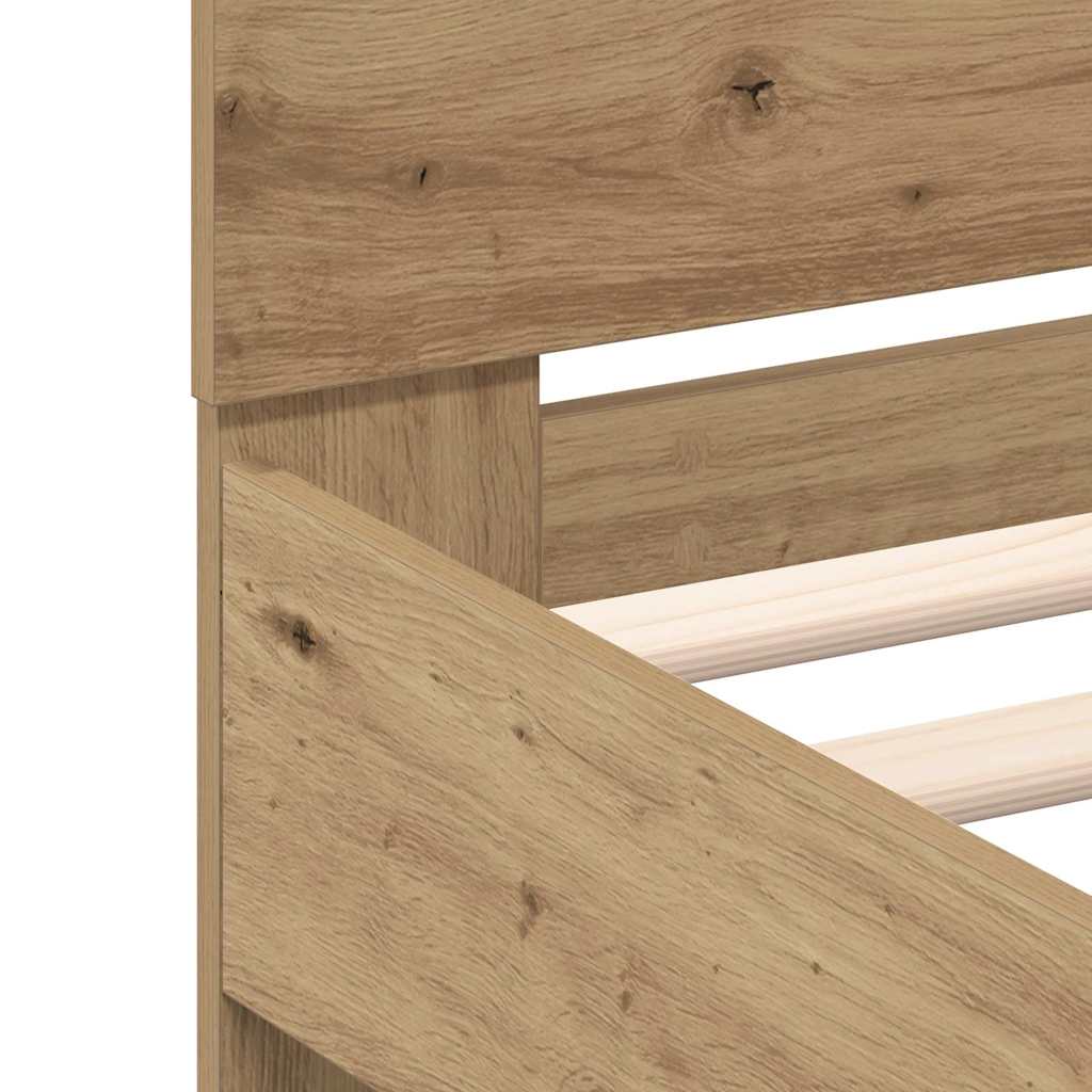 Sengestamme med LED Artisan Eik 75 x 190 cm Konstruert tre