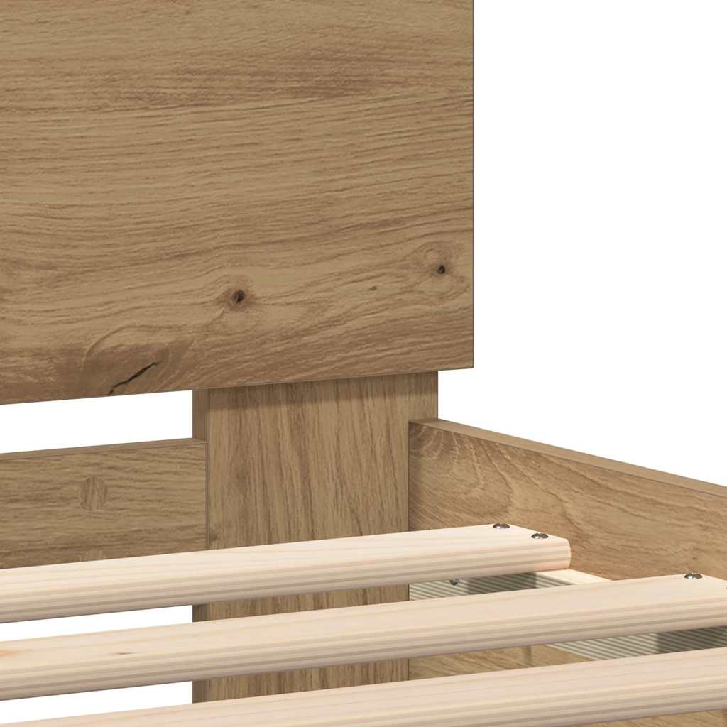 Sengestamme med LED Artisan Eik 75 x 190 cm Konstruert tre