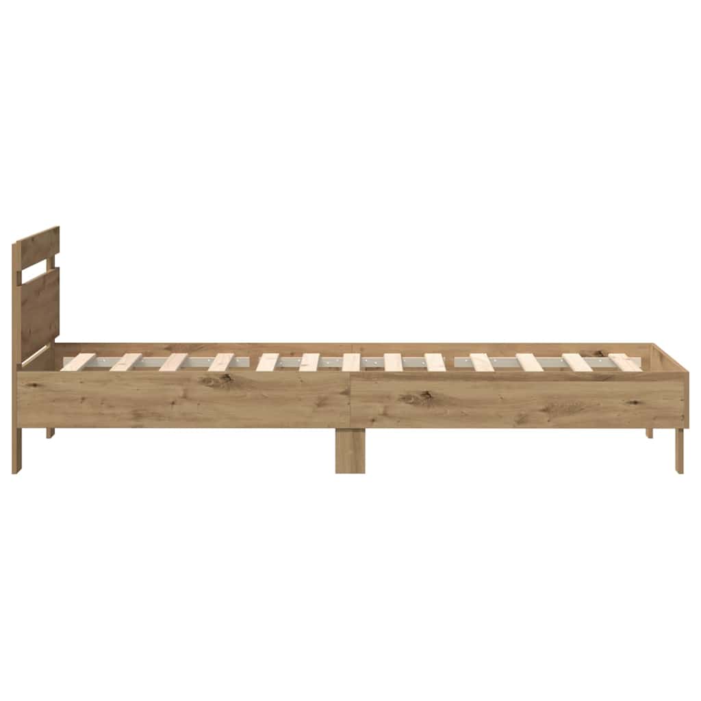 Sengestamme med LED Artisan Eik 75 x 190 cm Konstruert tre