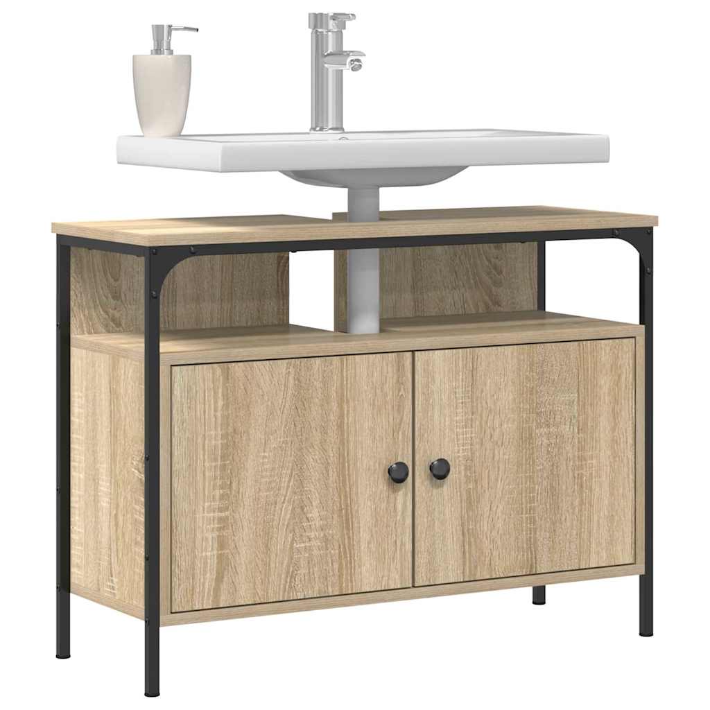 Baderomsvaskeskap med dør Brun 80 x 30 x 60 cm Konstruert tre