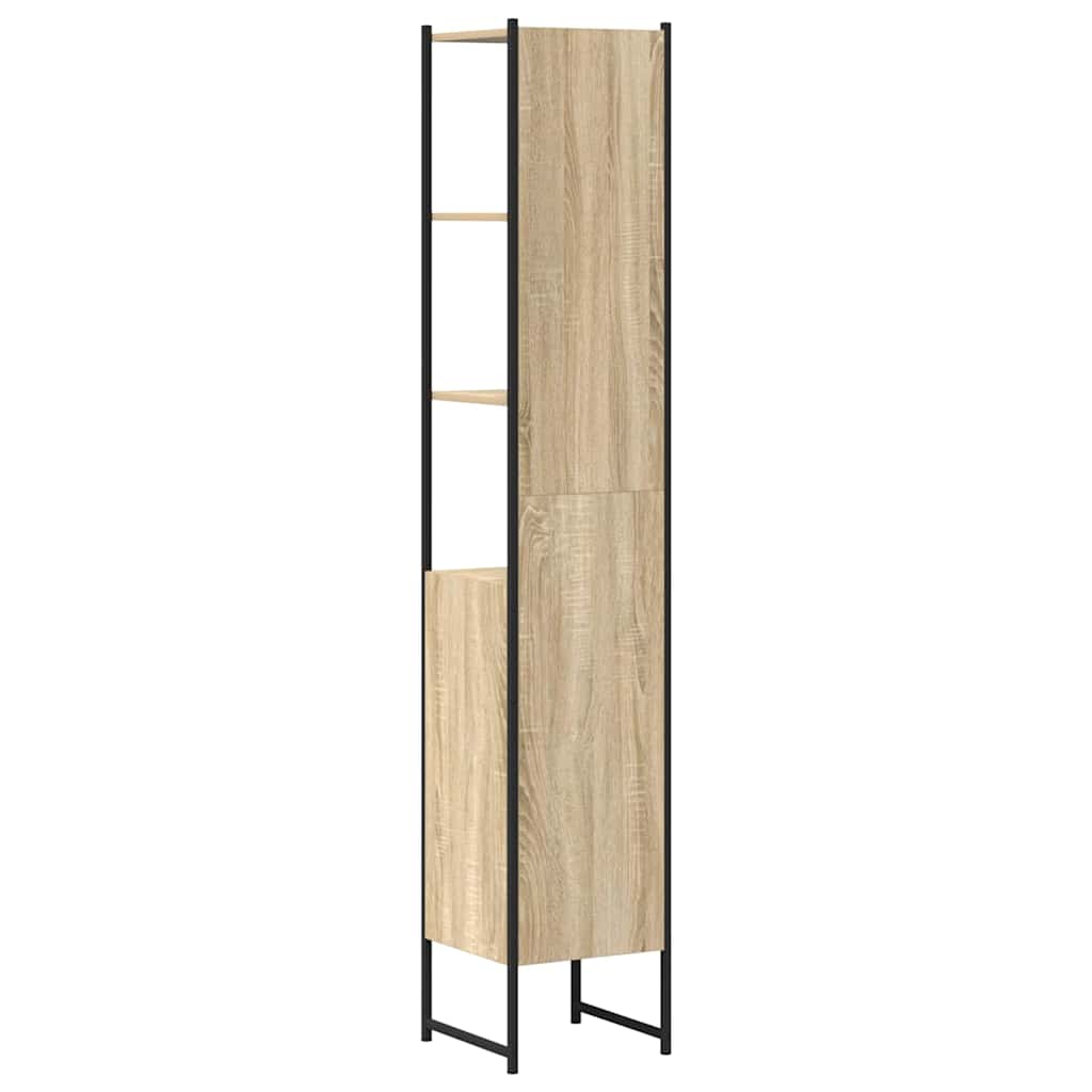 Baderomsskap med hylle Sonoma 33 x 33 x 185,5 cm Konstruert tre