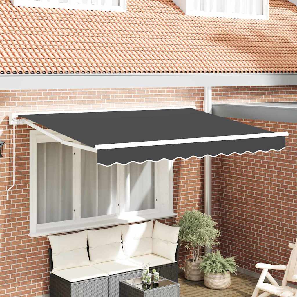 Innvendbar Markise Antrasitt 250 x 200 cm Polyester og Metall vidaXL