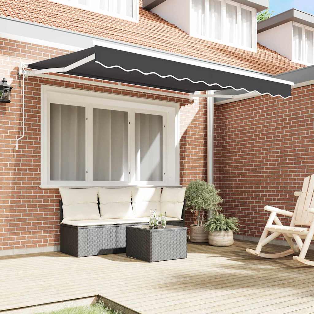 Innvendbar Markise Antrasitt 250 x 200 cm Polyester og Metall vidaXL