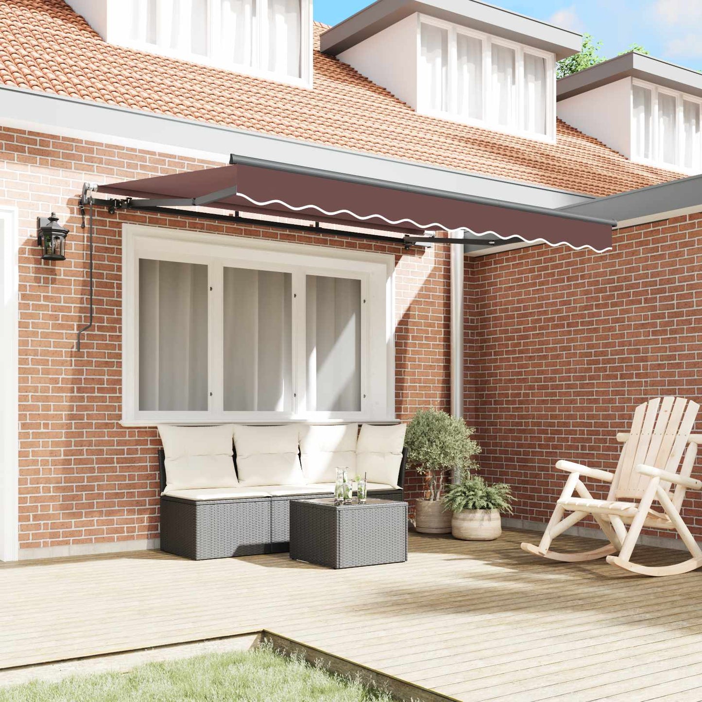 Innvendbar Markise Brun 250 x 200 cm stoff