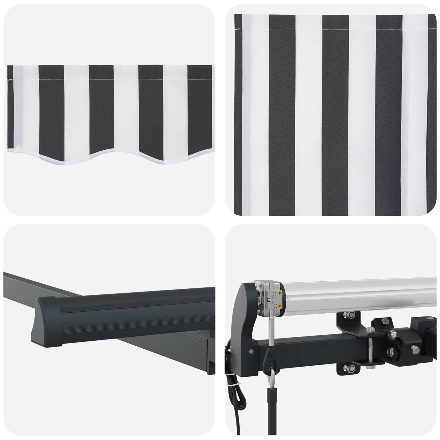 Innvendbar Markise Antrasitt 250 x 200 cm stoff