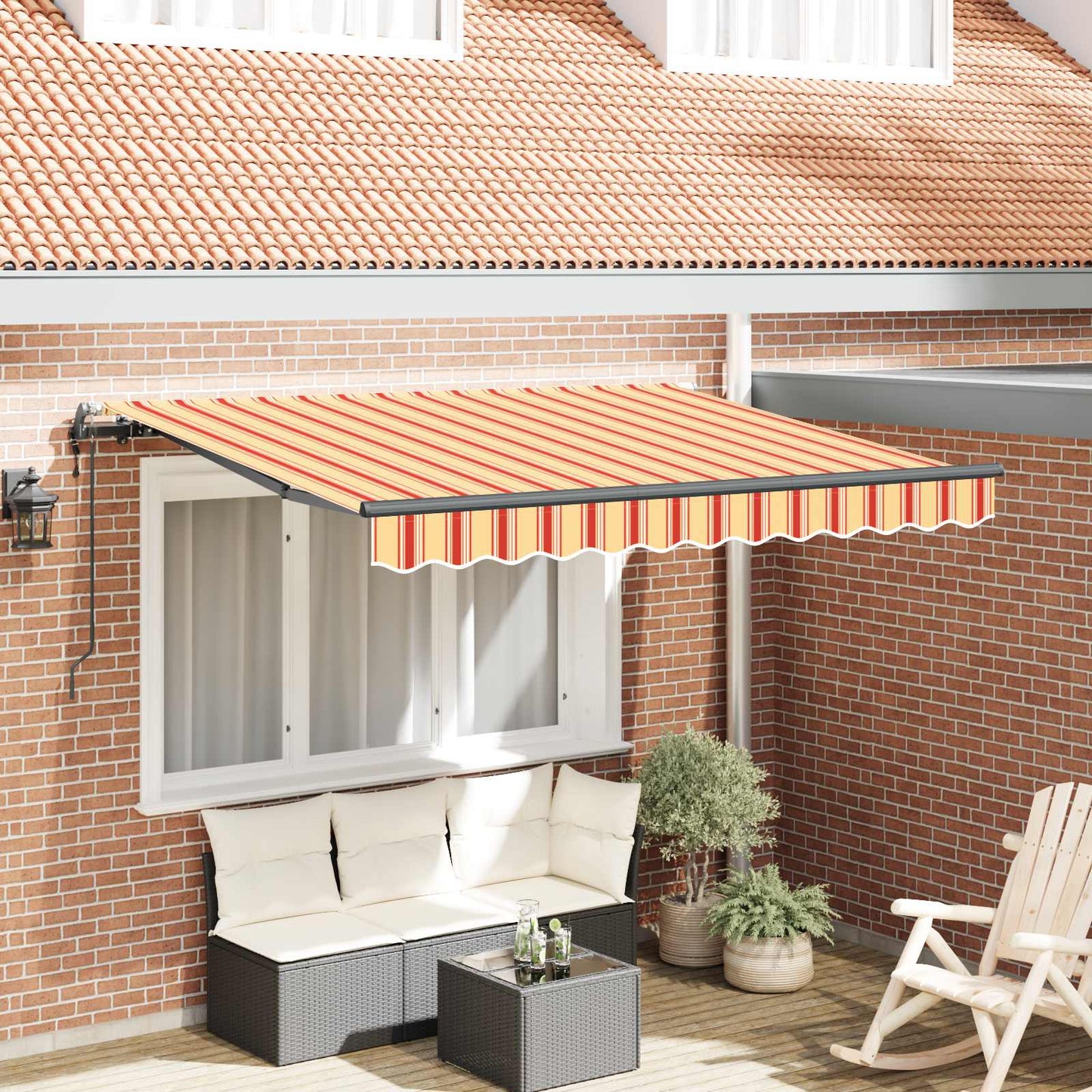 Innvendbar Markise Gul og oransje 250 x 200 cm stoff