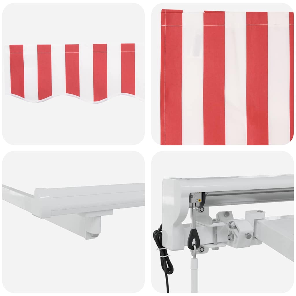 Markiseramme Rød og Hvit 250 x 200 cm Polyester med PU-belegg