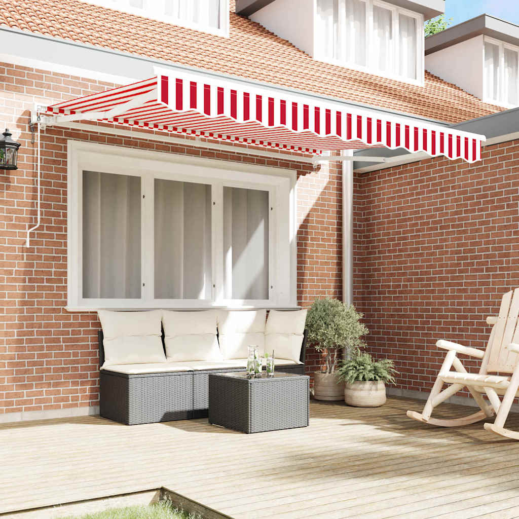 Markiseramme Rød og Hvit 250 x 200 cm Polyester med PU-belegg