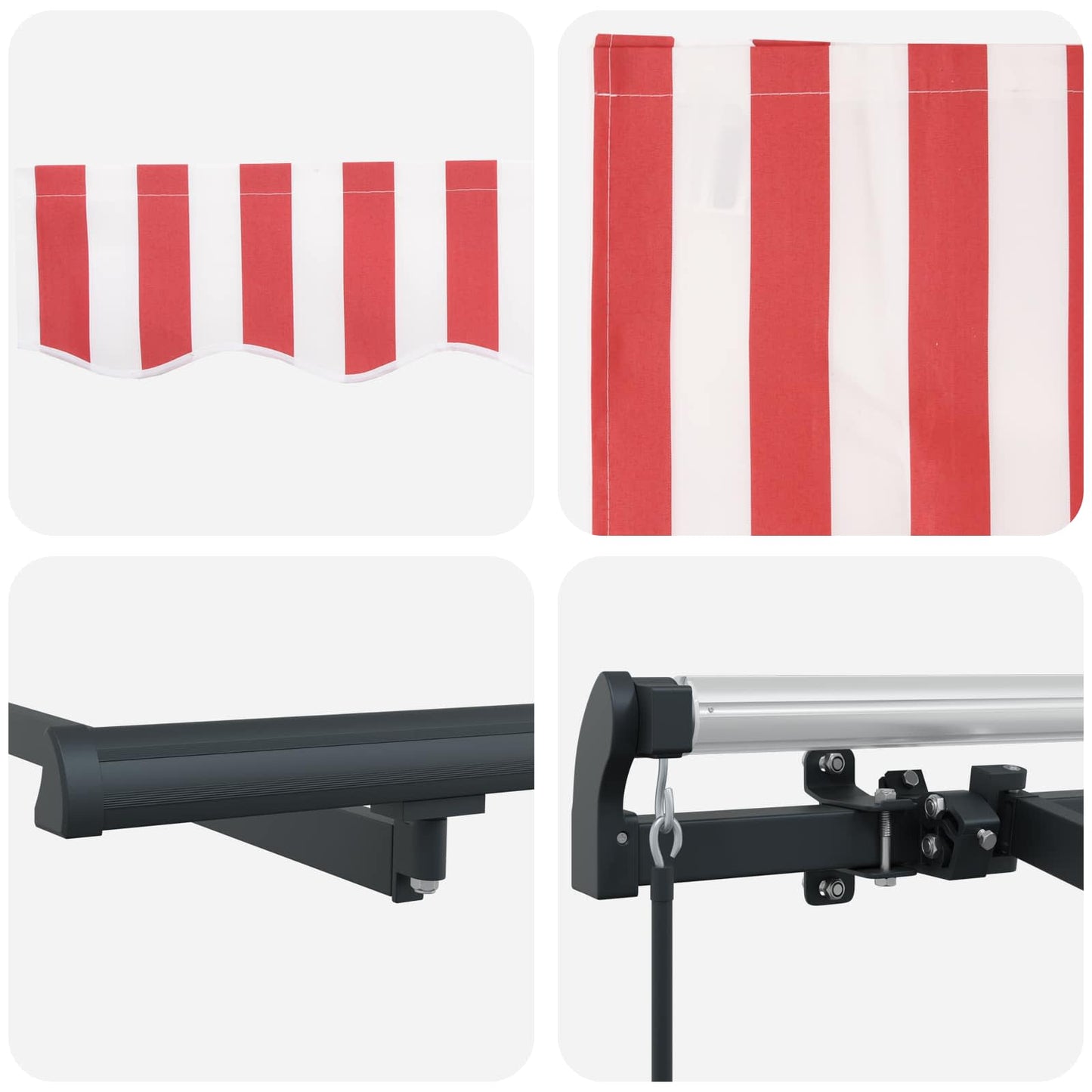 Innvendbar Markise Rød 250 x 200 cm stoff