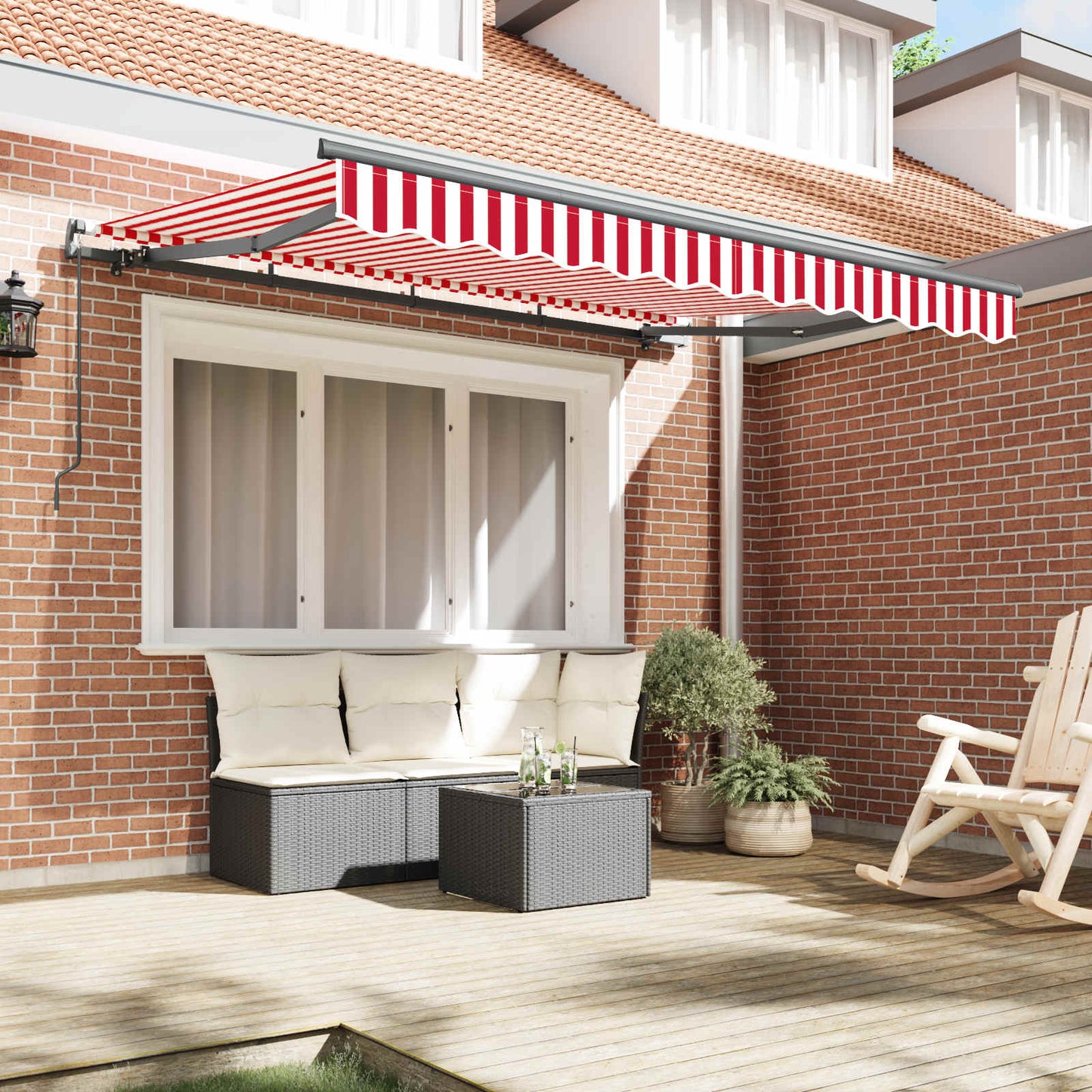 Innvendbar Markise Rød 250 x 200 cm stoff