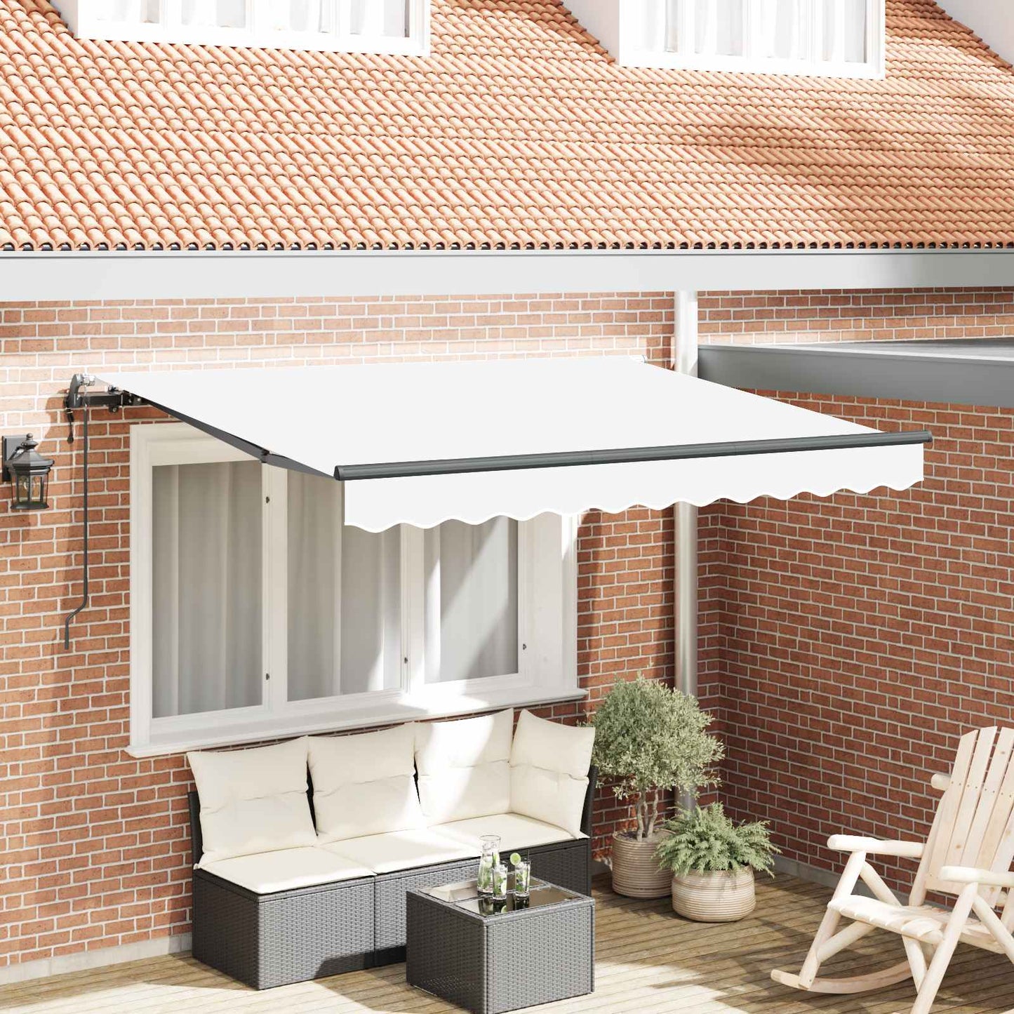 Innvendbar Markise Hvit 250 x 200 cm stoff