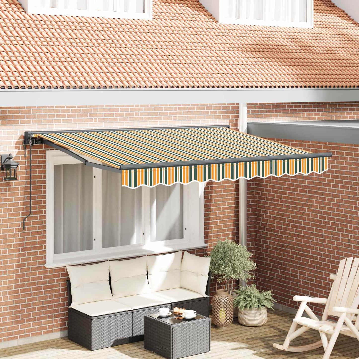 Innvendbar Markise grønn 250 x 200 cm stoff