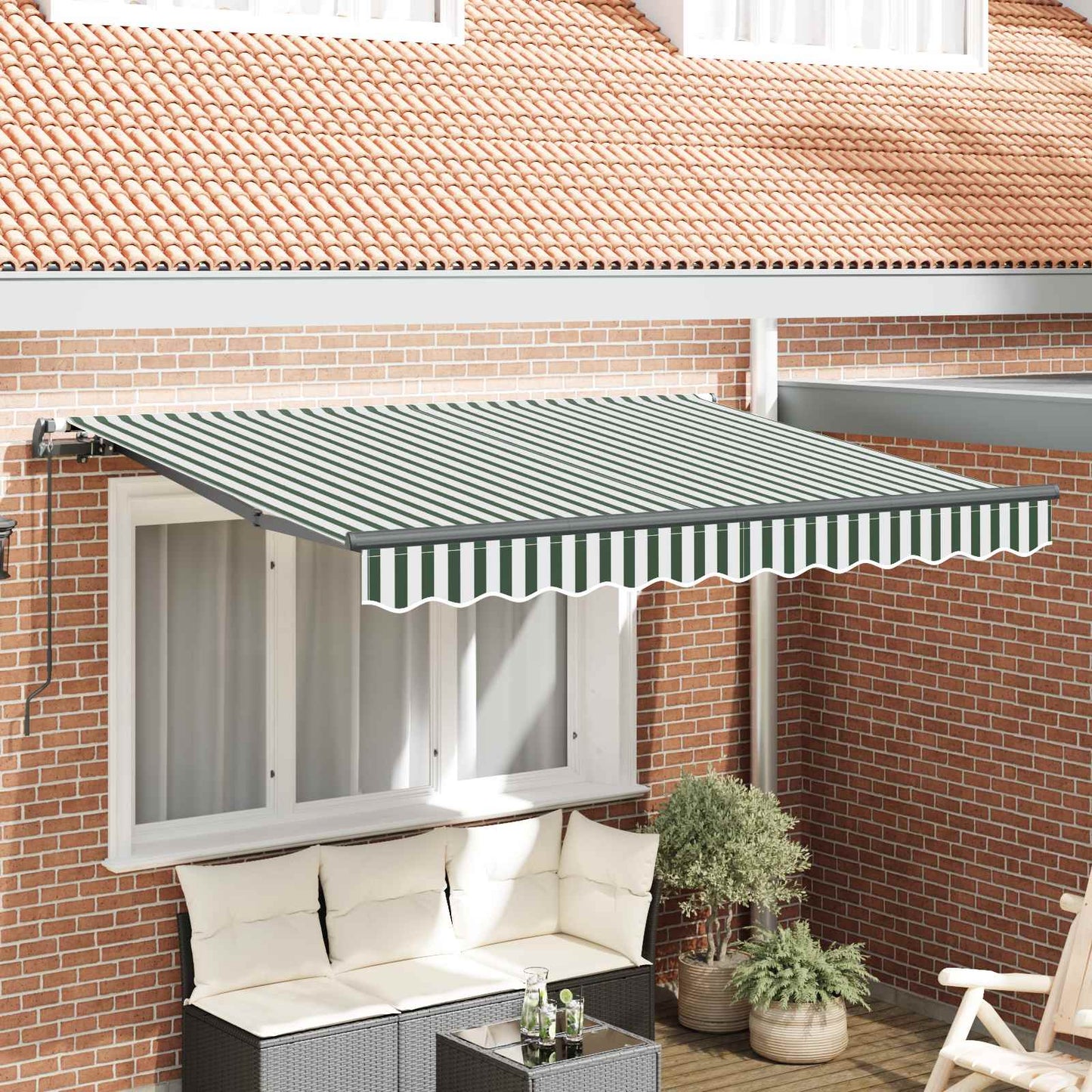 Innvendbar Markise grønn 250 x 200 cm stoff