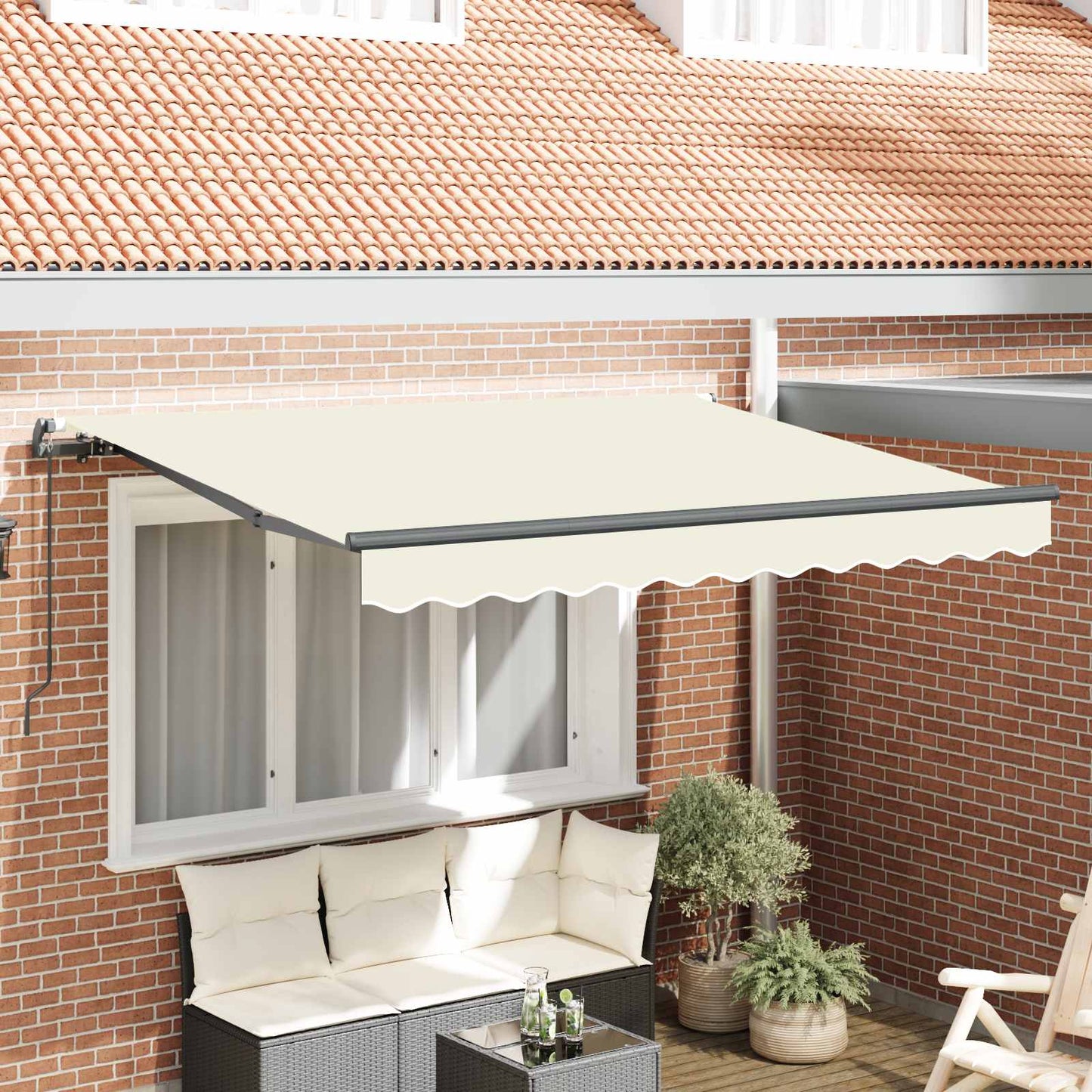 Innvendbar Markise Krem 300 x 200 cm stoff