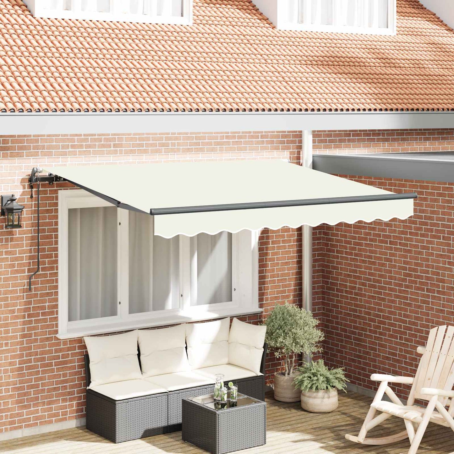 Innvendbar Markise Krem 300 x 200 cm stoff