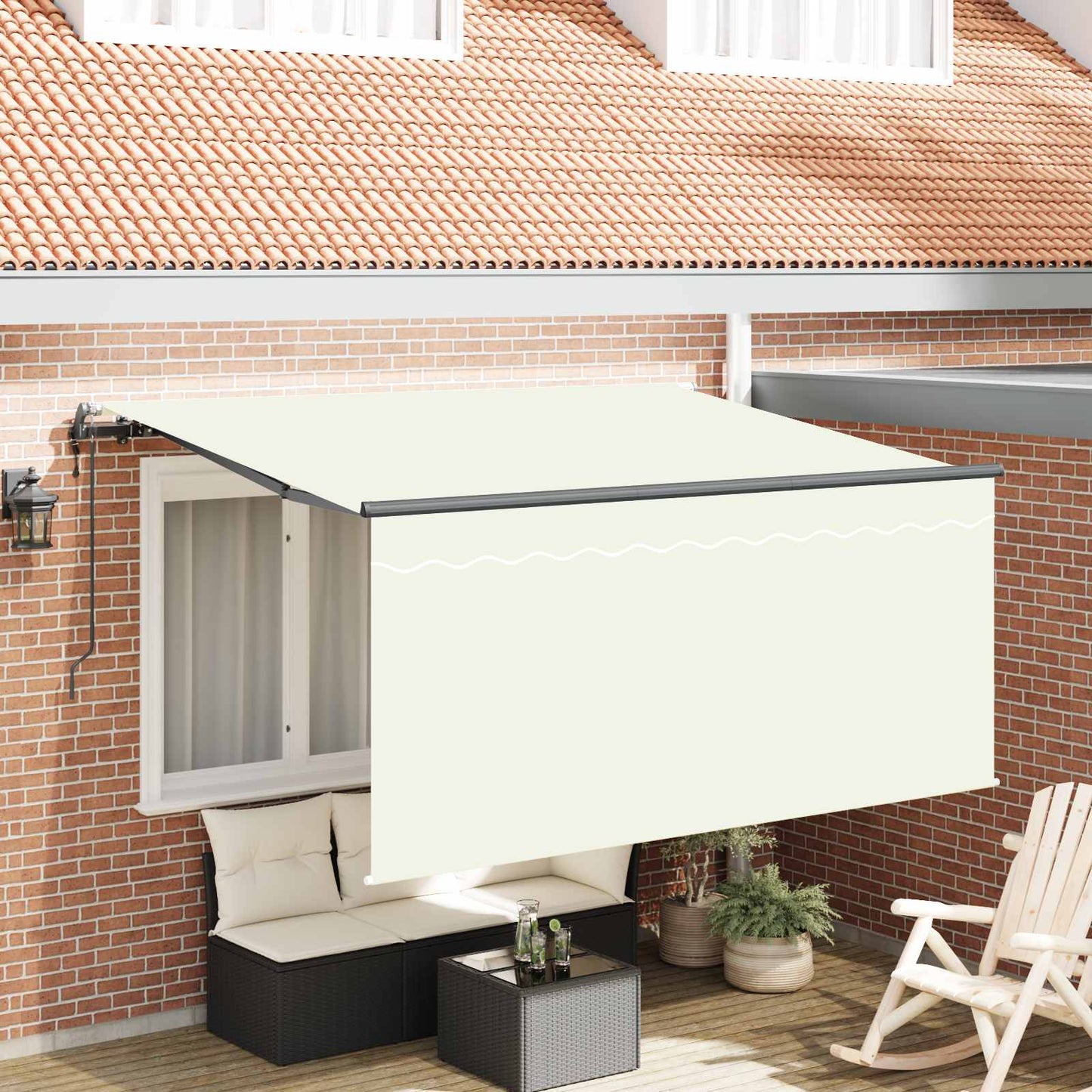 Innvendbar Markise Krem 300 x 200 cm stoff