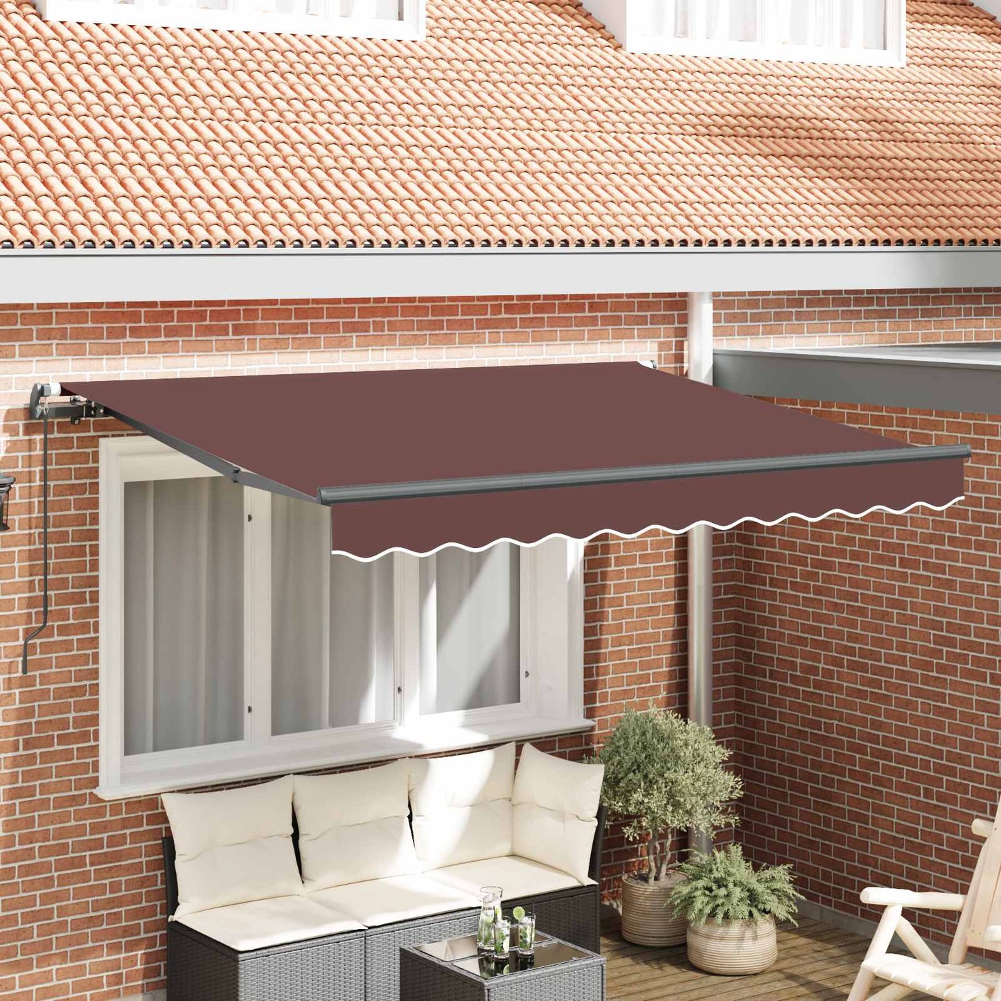 Innvendbar Markise Brun 300 x 200 cm stoff