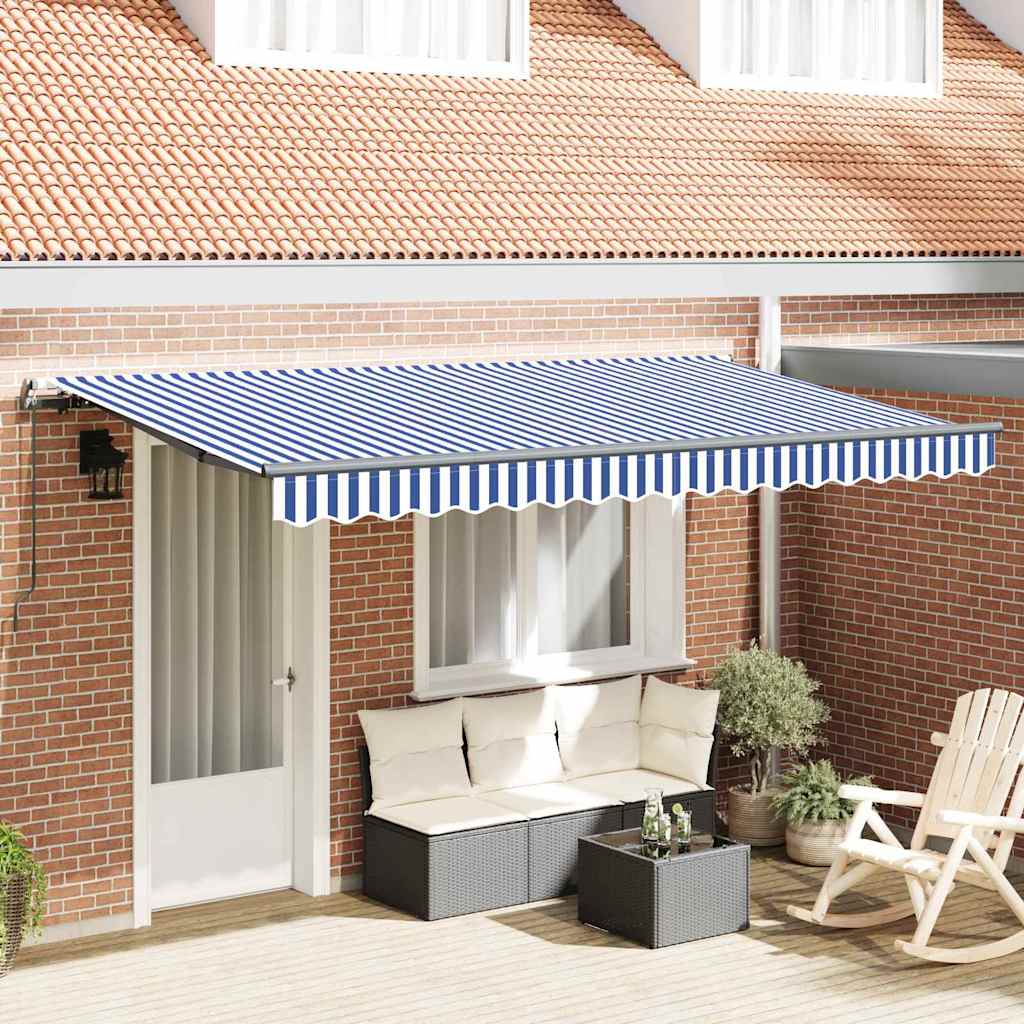 Innvendbar Markise Blå og hvit 350 x 200 cm