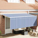 Innvendbar Markise Stripete Blå 350 x 200 cm stoff vidaXL