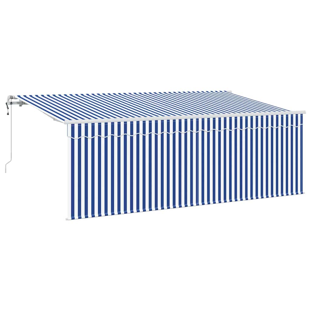 Innvendbar Markise Stripete Blå 350 x 200 cm stoff vidaXL