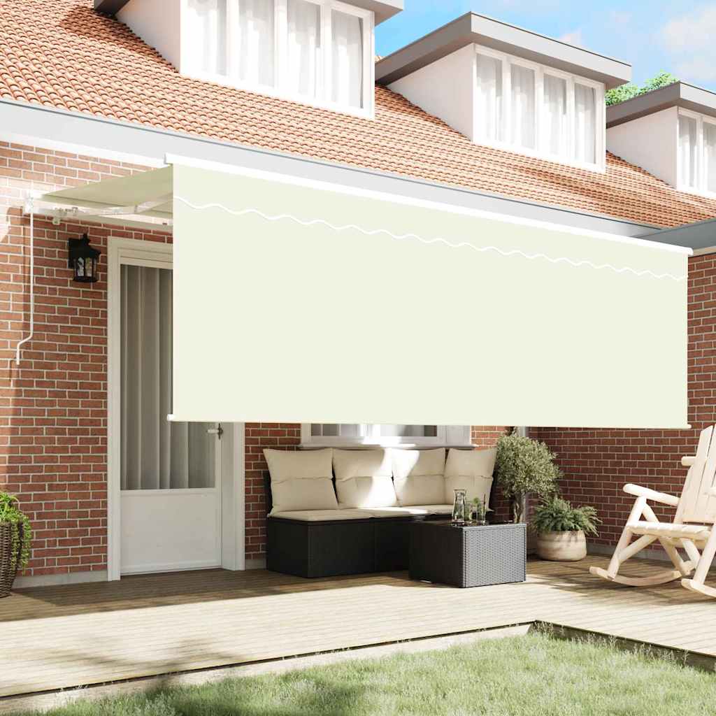 Markise med persienne Krem 350 x 200 x 120 cm Stoff og Metall vidaXL