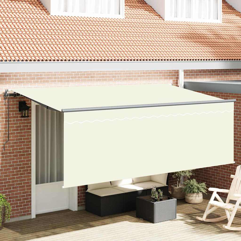 Innvendbar Markise Krem 350 x 200 cm Polyester og aluminium vidaXL