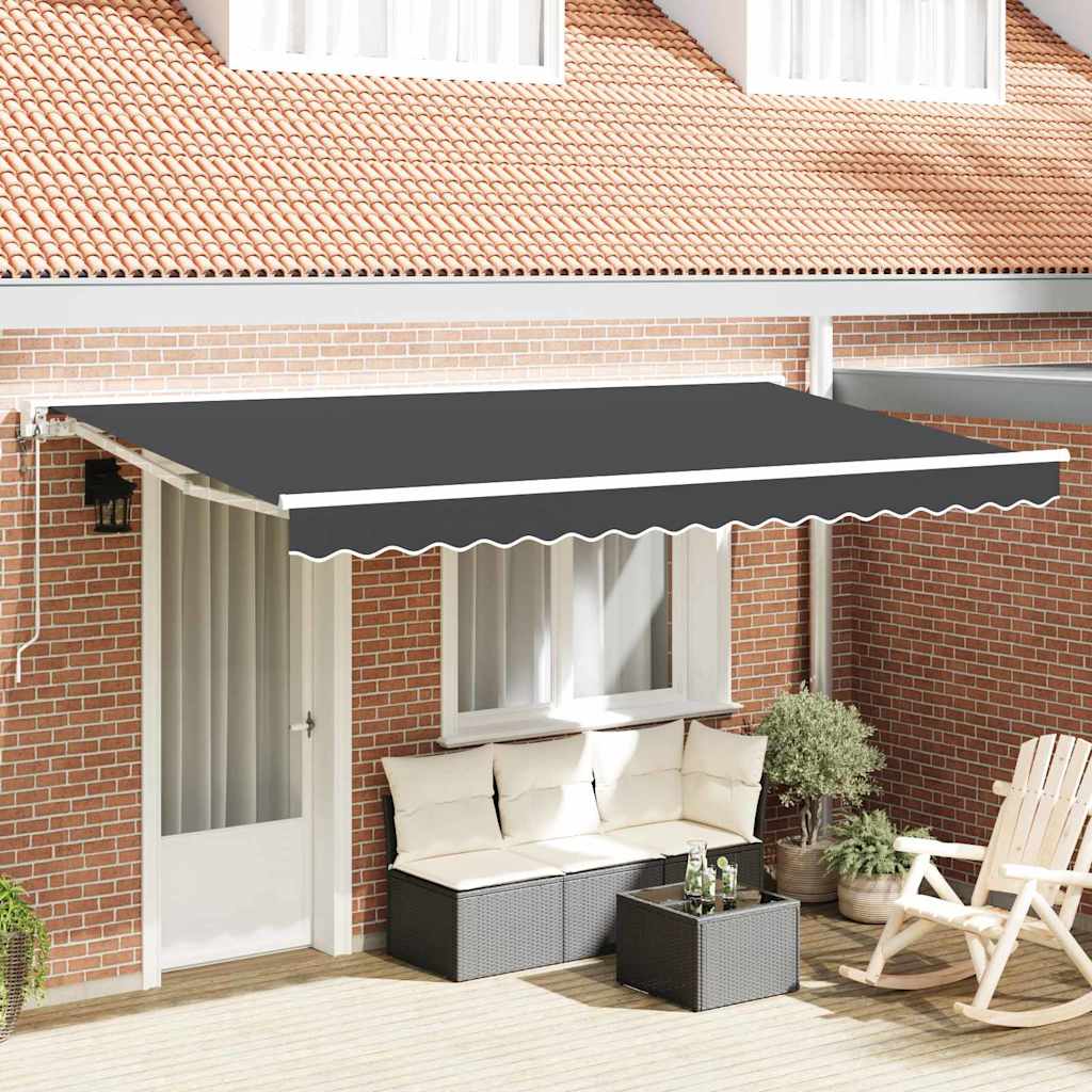 Innvendbar Markise Antrasitt 350 x 200 cm Polyester og Metall vidaXL
