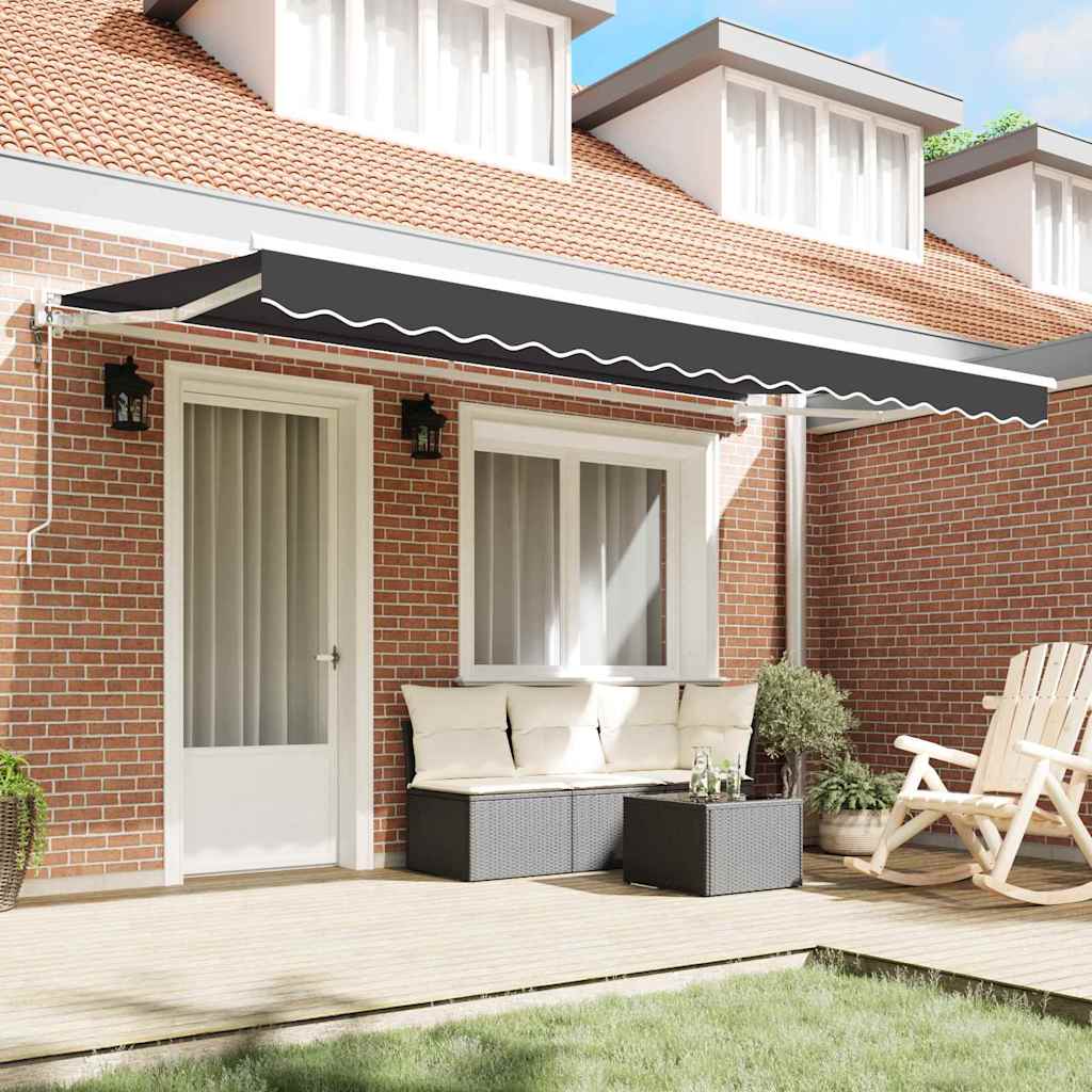 Innvendbar Markise Antrasitt 350 x 200 cm Polyester og Metall vidaXL