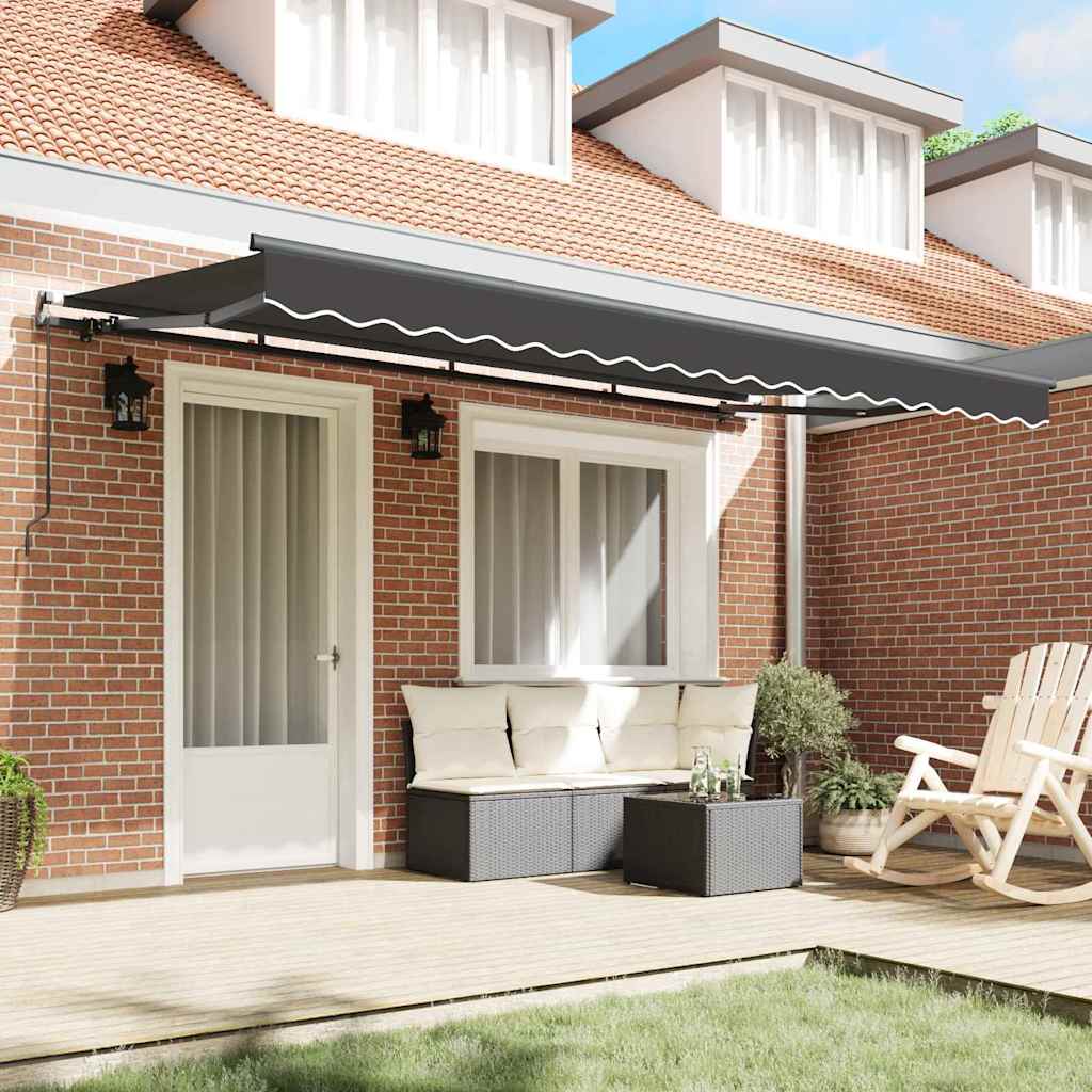 Innvendbar Markise Antrasitt 350 x 200 cm stoff vidaXL