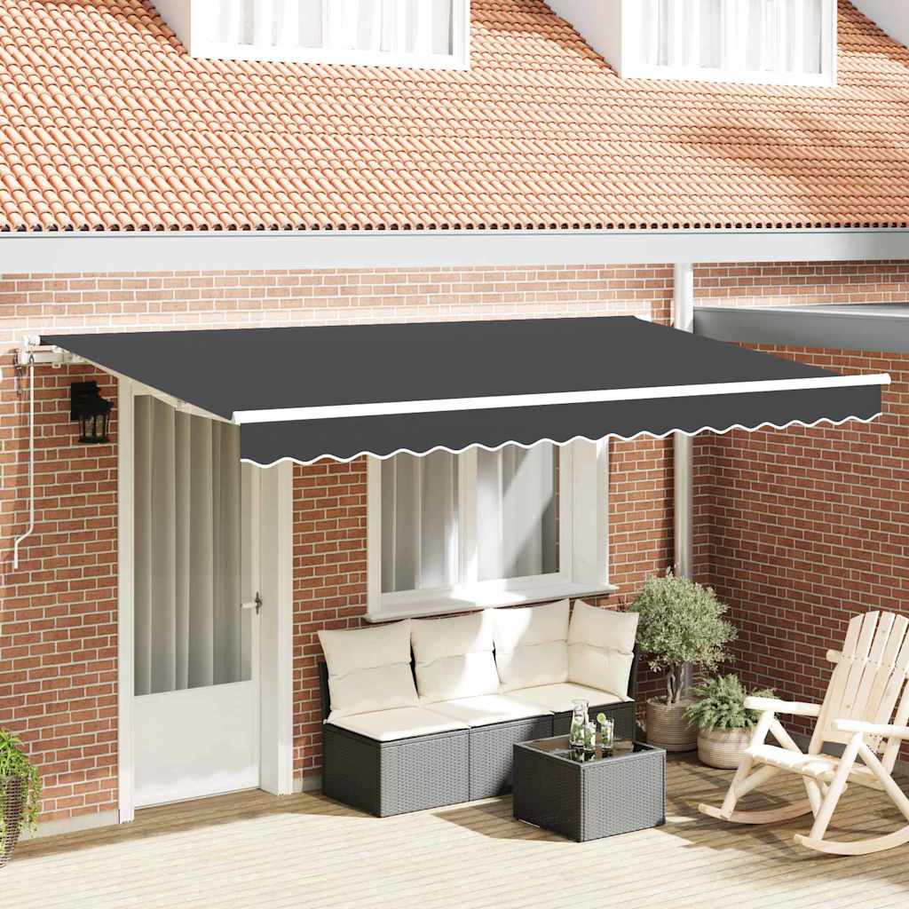 Innvendbar Markise Antrasitt 350 x 200 cm stoff vidaXL
