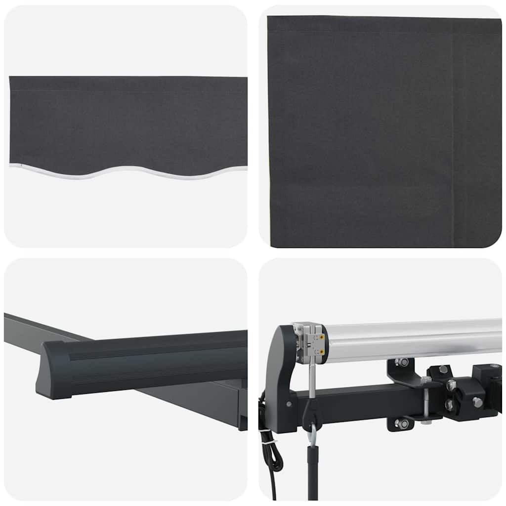 Innvendbar Markise Antrasitt 350 x 200 cm vidaXL