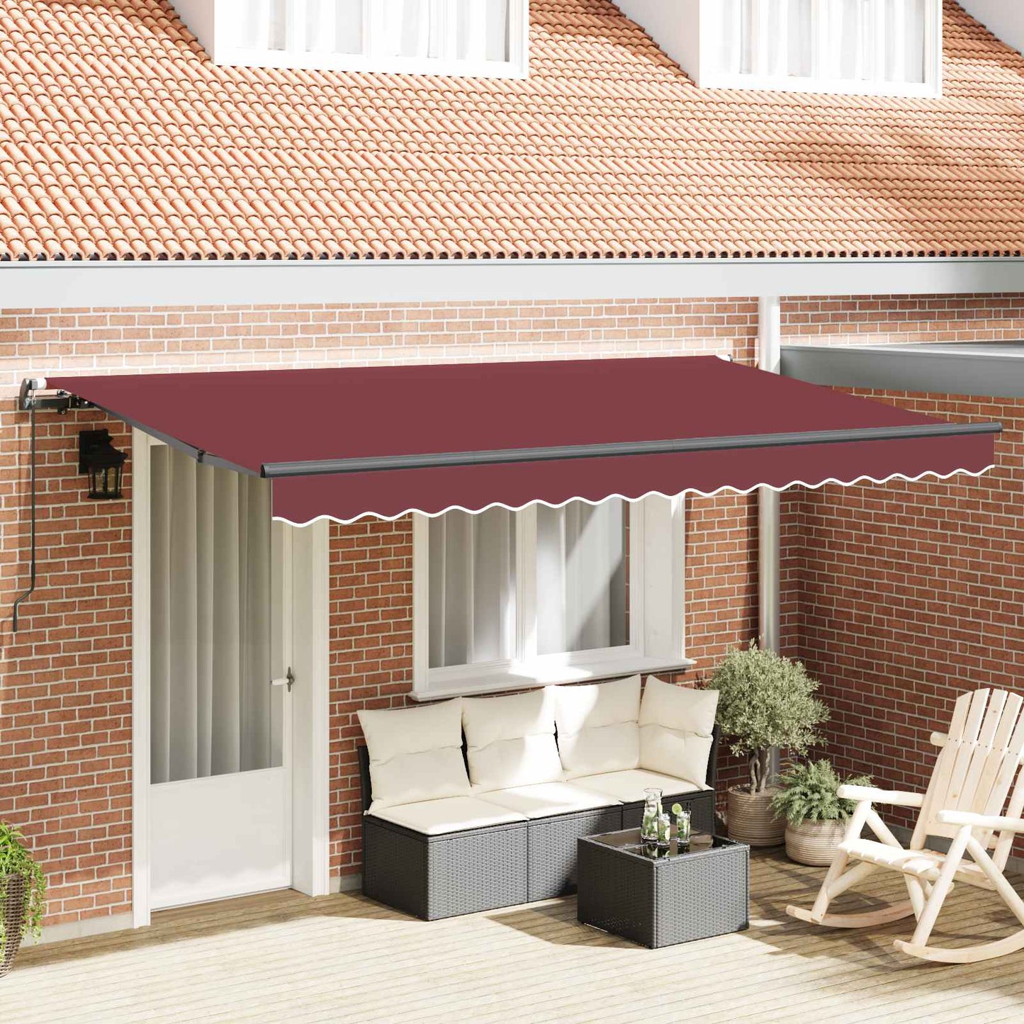 Innvendbar Markise Burgunder 350 x 200 cm stoff