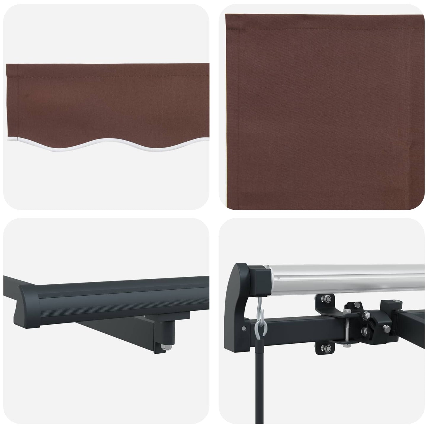 Innvendbar Markise Brun 350 x 200 cm stoff
