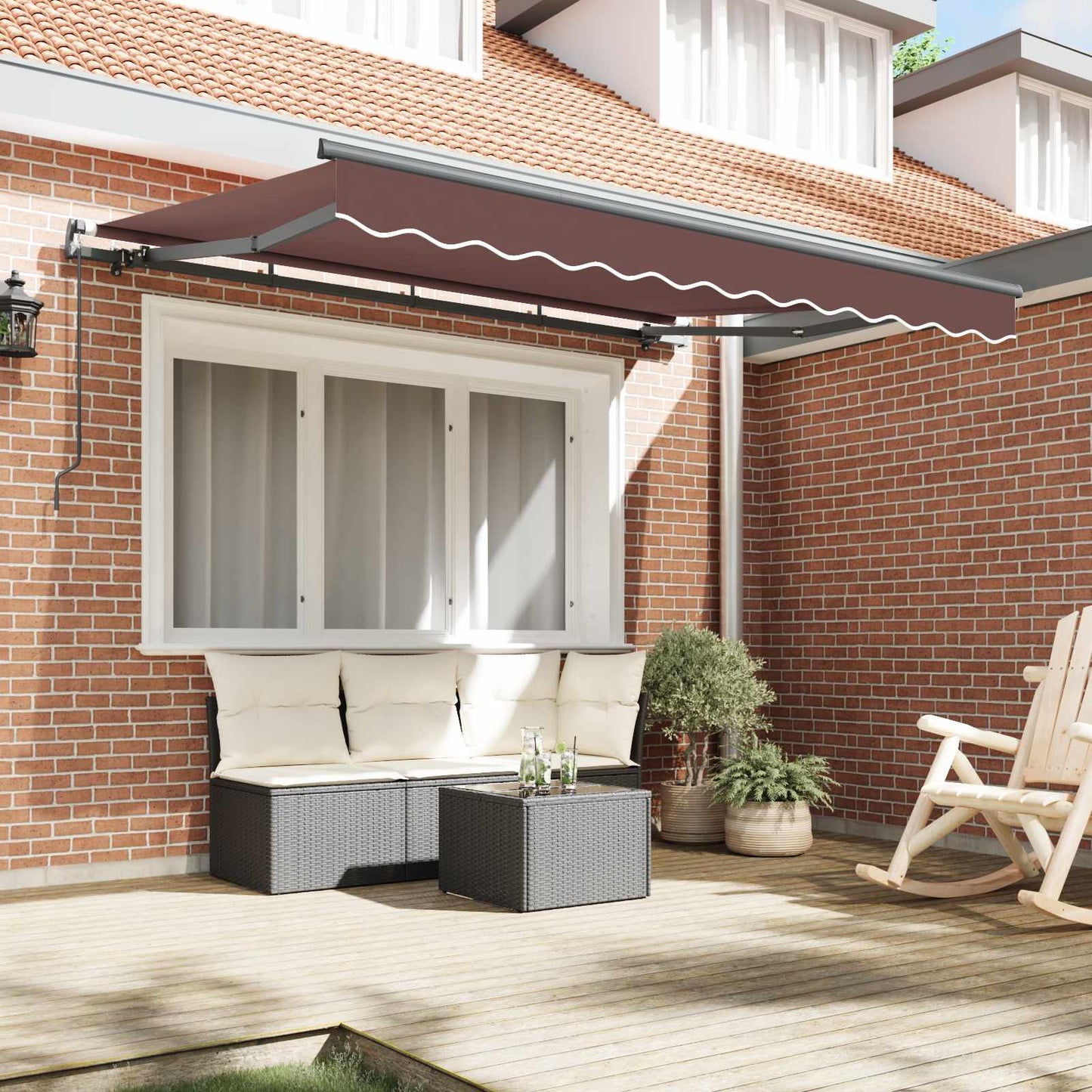 Innvendbar Markise Brun 350 x 200 cm stoff
