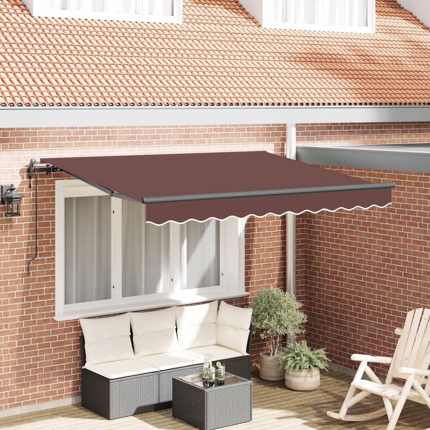 Innvendbar Markise Brun 350 x 200 cm stoff