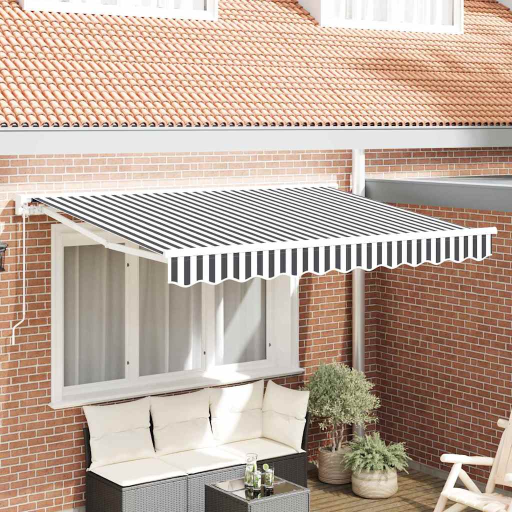 Innvendbar Markise Antrasitt og Hvit 350 x 200 cm vidaXL
