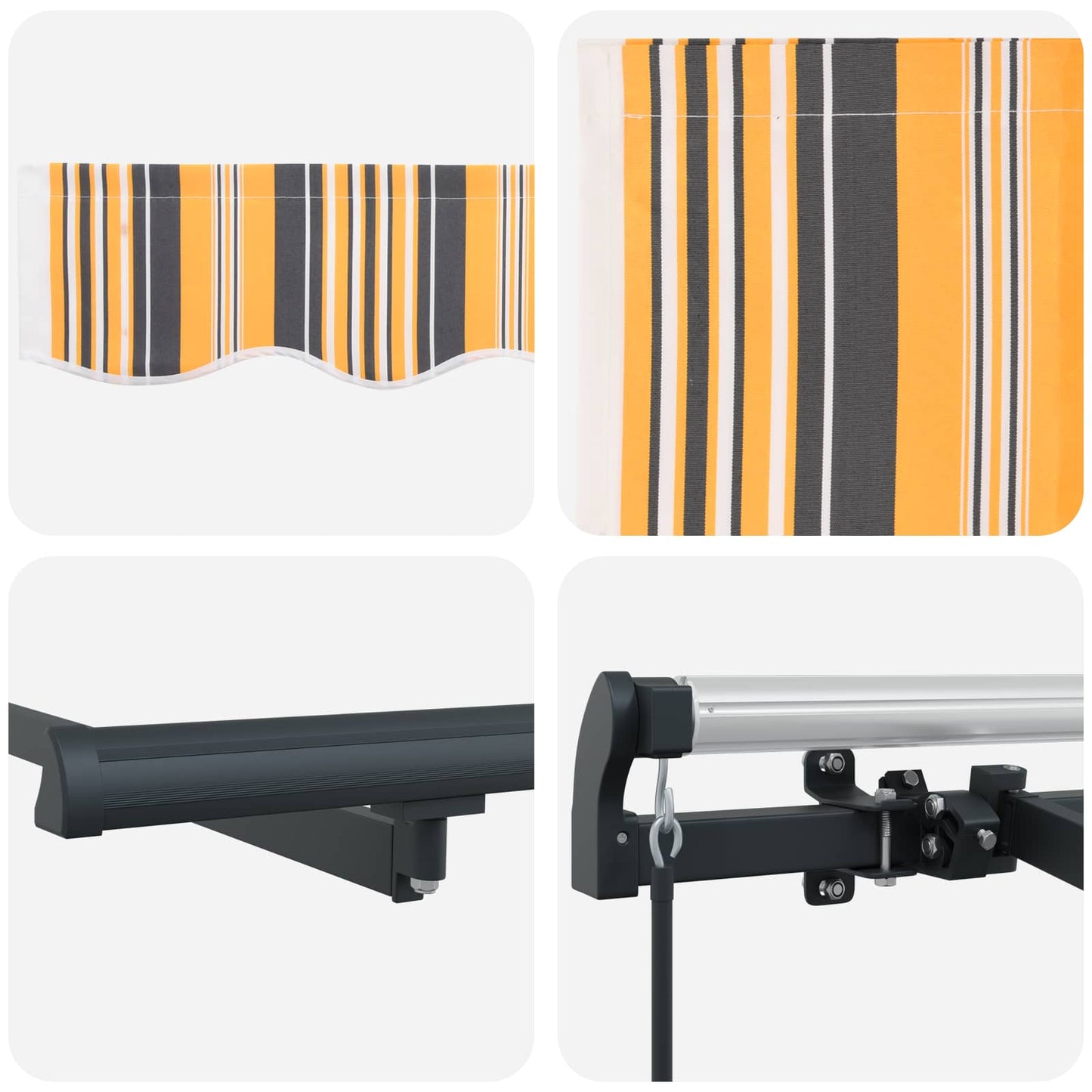 Innvendbar Markise Gul 350 x 200 cm stoff