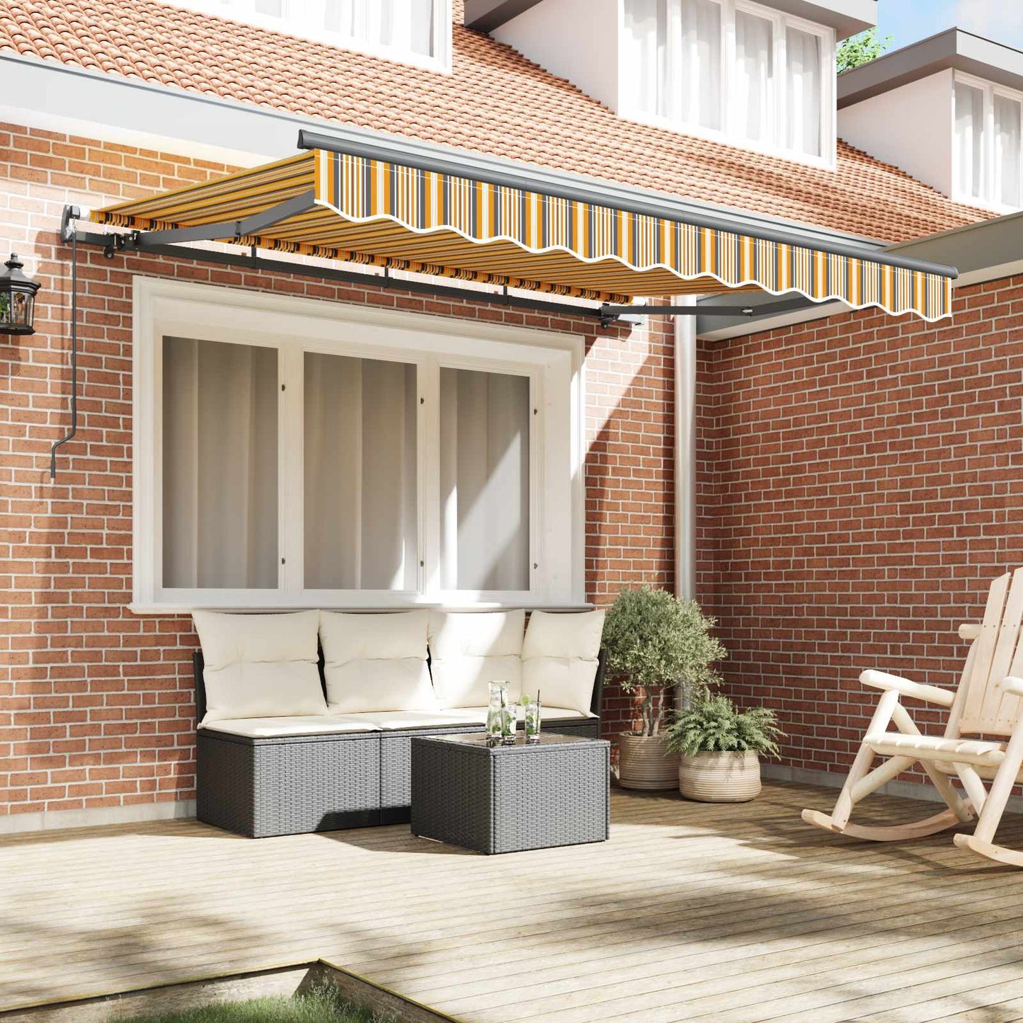 Innvendbar Markise Gul 350 x 200 cm stoff